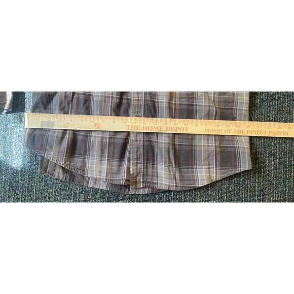 Roper Mens Long Sleeve Button Down Shirt LT Brown Windowpane Plaid Western - Picture 5 of 7